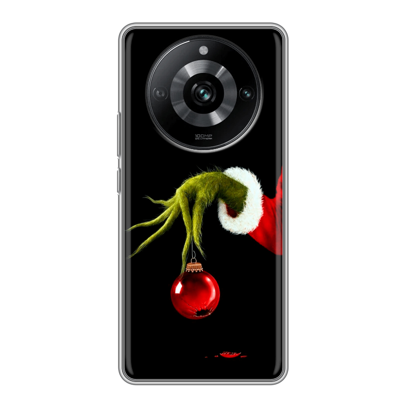 Силиконовый чехол на Realme 11 Pro с принтом Новый год Гринч Силиконовый чехол на Realme 11 Pro с принтом Новый год Гринч