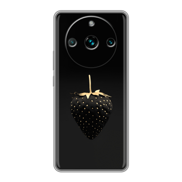 Силиконовый чехол на Realme 11 Pro Plus с принтом Черная клубника Силиконовый чехол на Realme 11 Pro Plus с принтом Черная клубника