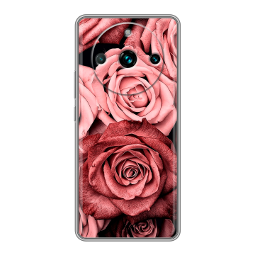 Силиконовый чехол на Realme 11 Pro Plus с принтом Цветы розы Силиконовый чехол на Realme 11 Pro Plus с принтом Цветы розы