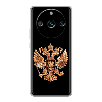 Силиконовый чехол на Realme 11 Pro Plus с принтом Герб России золотой