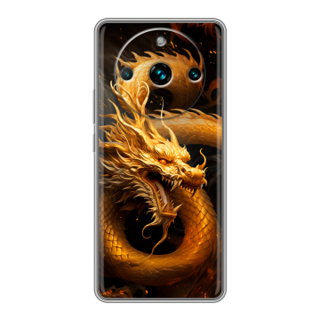 Силиконовый чехол на Realme 11 Pro Plus с принтом Золотой дракон