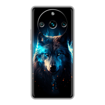 Силиконовый чехол на Realme 11 Pro Plus с принтом Волк ночной Силиконовый чехол на Realme 11 Pro Plus с принтом Волк ночной