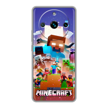 Силиконовый чехол на Realme 11 Pro Plus с принтом Майнкрафт Minecraft