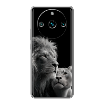 Силиконовый чехол на Realme 11 Pro Plus с принтом Лев кошки