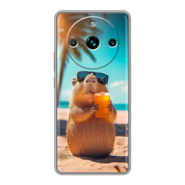 Силиконовый чехол на Realme 11 Pro Plus с принтом Капибара Силиконовый чехол на Realme 11 Pro Plus с принтом Капибара