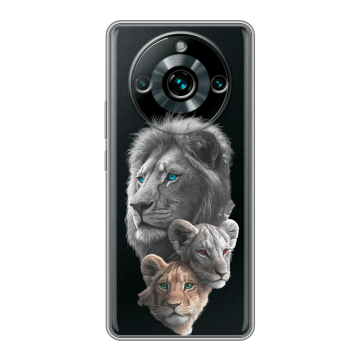 Силиконовый чехол на Realme 11 Pro Plus с принтом Львы