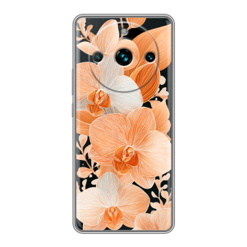 Силиконовый чехол на Realme 11 Pro Plus с принтом Бежевые цветы