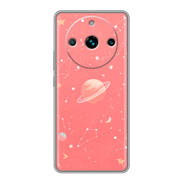 Силиконовый чехол на Realme 11 Pro Plus с принтом Розовый космос