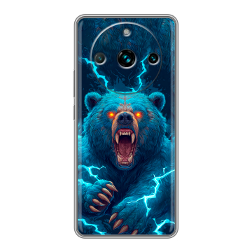 Силиконовый чехол на Realme 11 Pro Plus с принтом Медведь