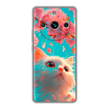 Силиконовый чехол на Realme 11 Pro Plus с принтом Красивый кот