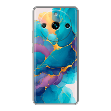 Силиконовый чехол на Realme 11 Pro Plus с принтом Мрамор блестки