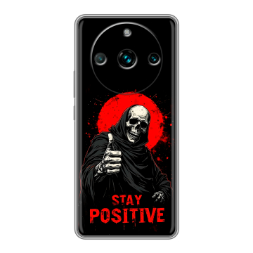 Силиконовый чехол на Realme 11 Pro Plus с принтом смешной скелет