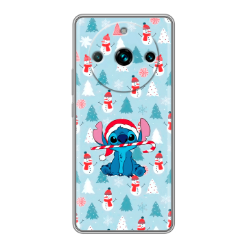 Силиконовый чехол на Realme 11 Pro Plus с принтом Стич Новый год Силиконовый чехол на Realme 11 Pro Plus с принтом Стич Новый год