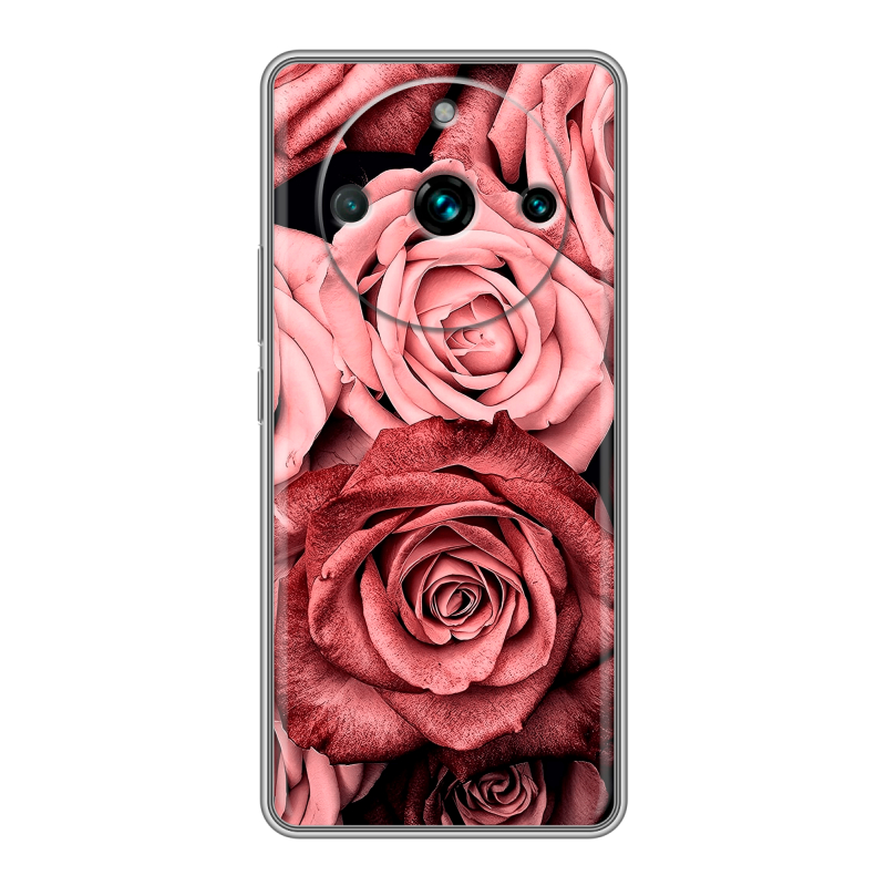 Силиконовый чехол на Realme 11 Pro Plus с принтом Цветы розы Силиконовый чехол на Realme 11 Pro Plus с принтом Цветы розы