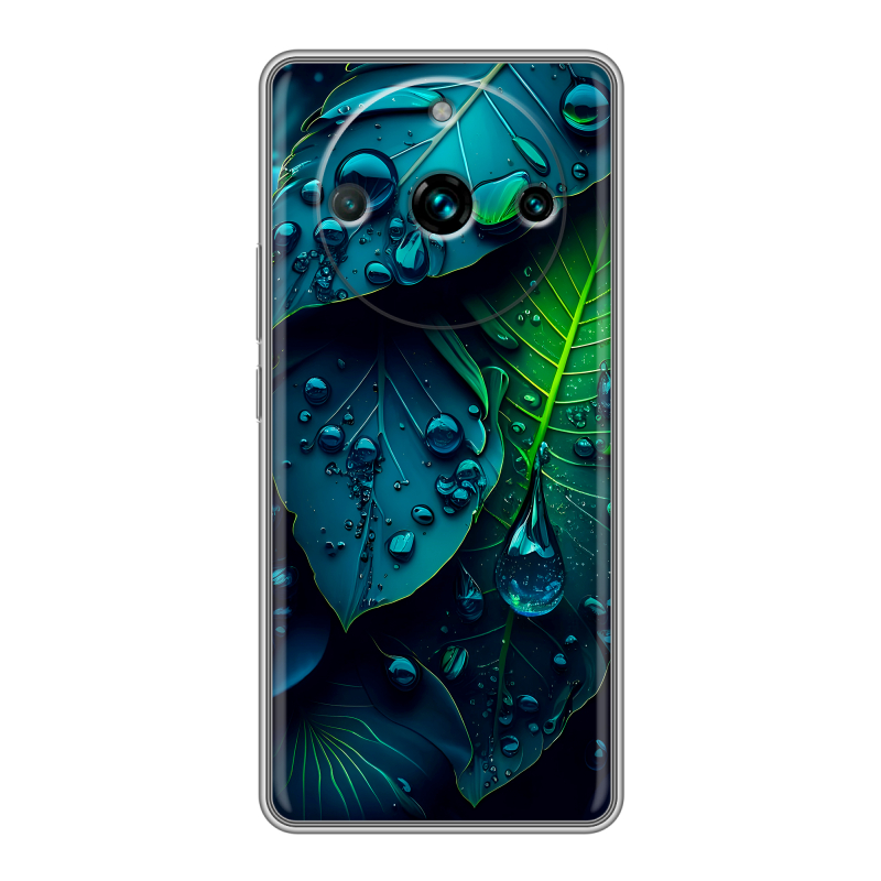 Силиконовый противоударный чехол на Realme 11 Pro Plus с принтом Листья Силиконовый противоударный чехол на Realme 11 Pro Plus с принтом Листья