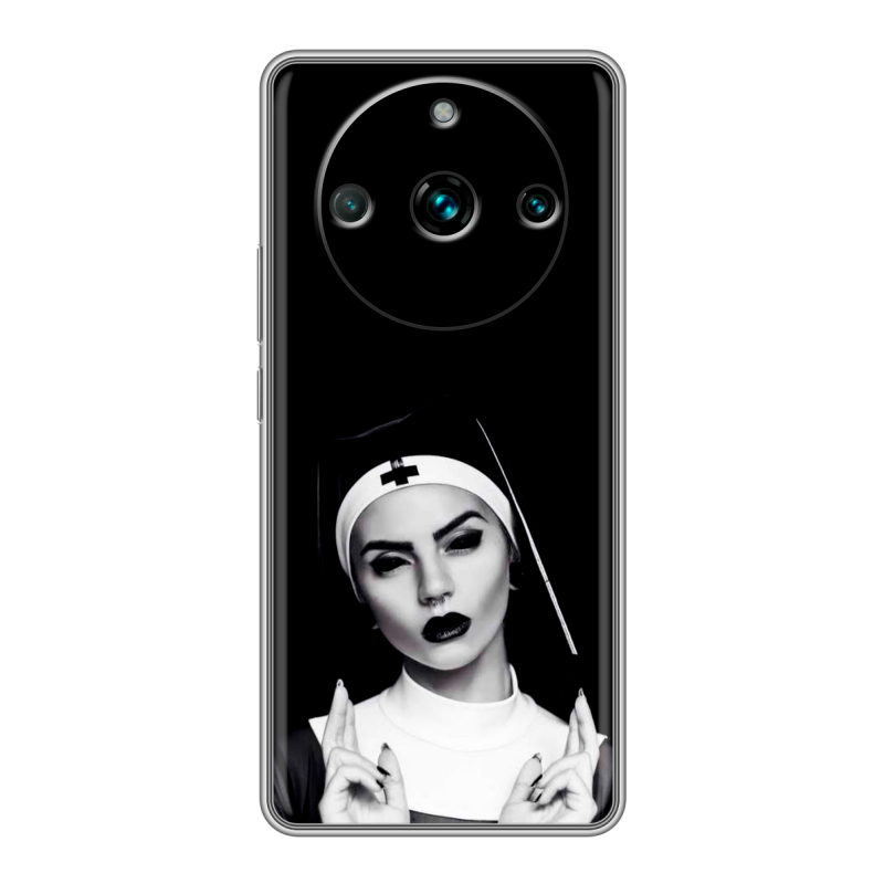 Силиконовый чехол на Realme 11 Pro Plus с принтом монашка Силиконовый чехол на Realme 11 Pro Plus с принтом монашка