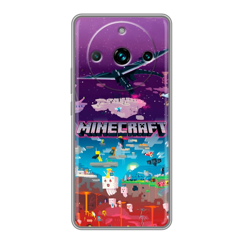 Силиконовый чехол на Realme 11 Pro Plus с принтом Майнкрафт Minecraft Силиконовый чехол на Realme 11 Pro Plus с принтом Майнкрафт Minecraft