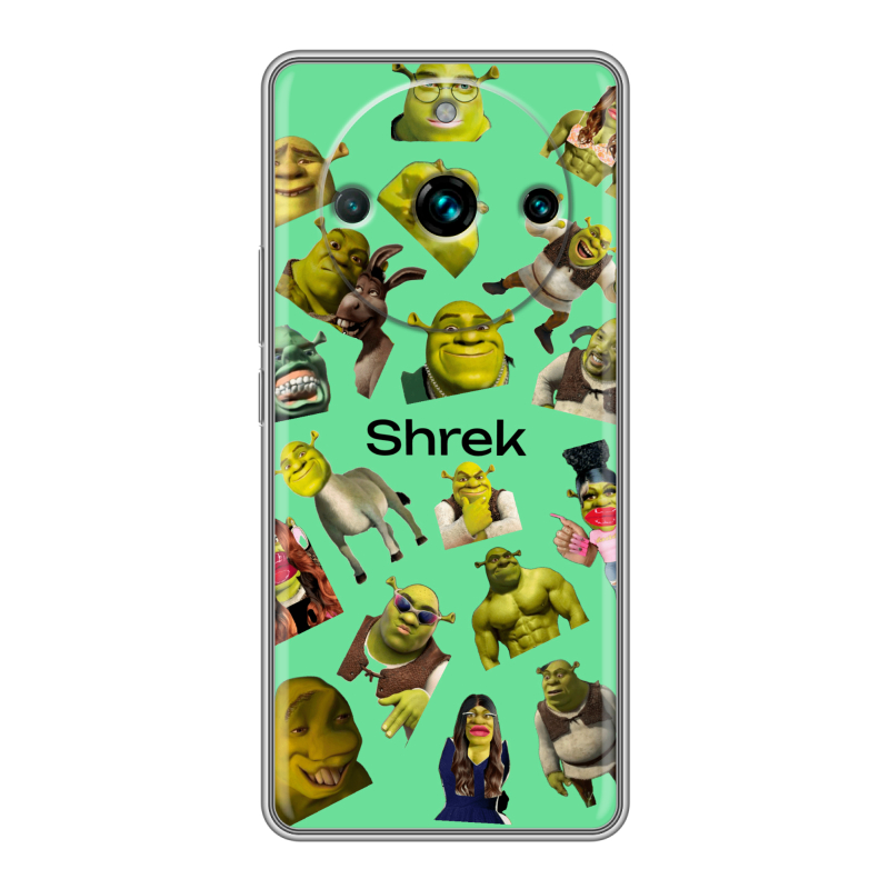 Силиконовый противоударный чехол на Realme 11 Pro Plus с принтом Шрек Shrek Силиконовый противоударный чехол на Realme 11 Pro Plus с принтом Шрек Shrek