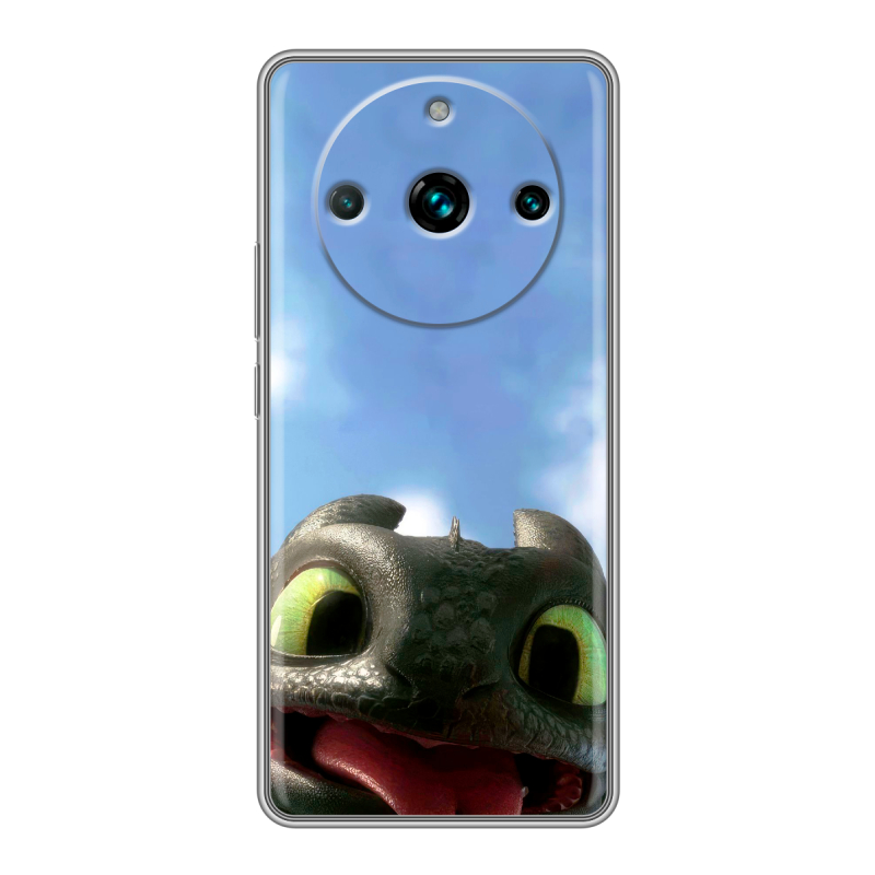 Силиконовый противоударный чехол на Realme 11 Pro Plus с принтом Как приручить дракона Силиконовый противоударный чехол на Realme 11 Pro Plus с принтом Как приручить дракона