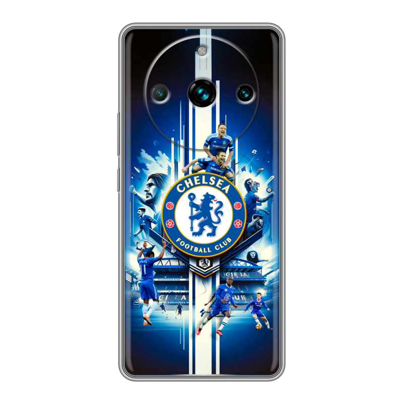 Силиконовый противоударный чехол на Realme 11 Pro Plus с принтом Chelsea Челси Силиконовый противоударный чехол на Realme 11 Pro Plus с принтом Chelsea Челси