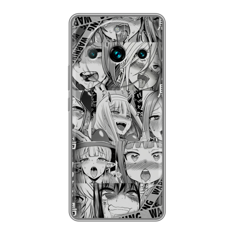 Силиконовый противоударный чехол на Realme 11 Pro Plus с принтом Ahegao Ахегао Аниме Силиконовый противоударный чехол на Realme 11 Pro Plus с принтом Ahegao Ахегао Аниме
