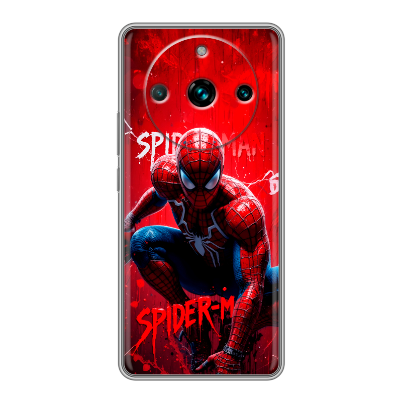 Силиконовый чехол на Realme 11 Pro Plus с принтом Spiderman Человек паук Силиконовый чехол на Realme 11 Pro Plus с принтом Spiderman Человек паук