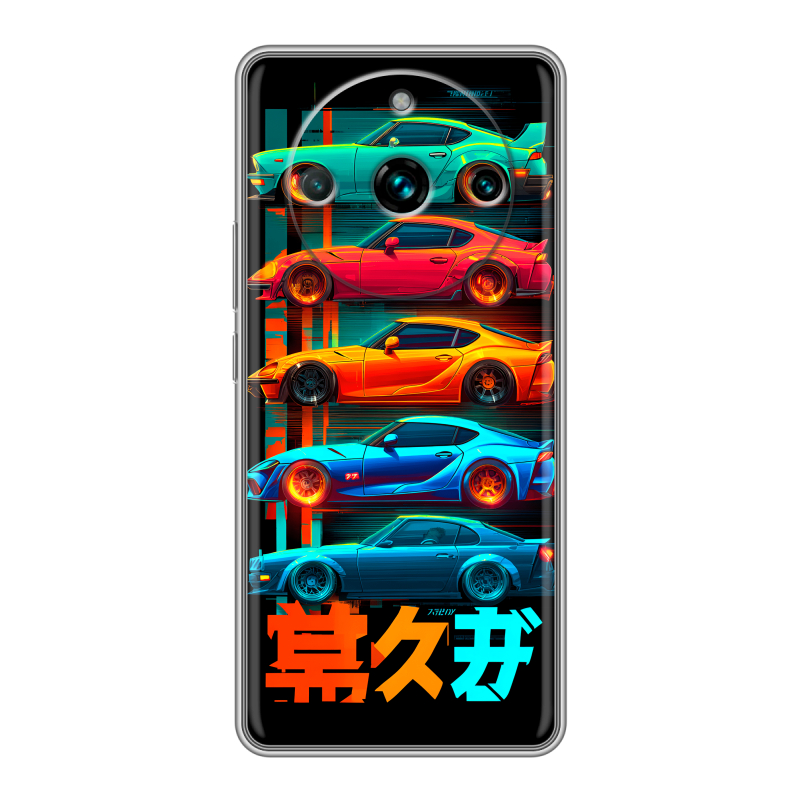 Силиконовый противоударный чехол на Realme 11 Pro Plus с принтом машины тачки Силиконовый противоударный чехол на Realme 11 Pro Plus с принтом машины тачки