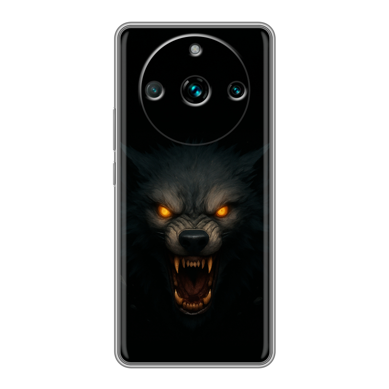 Силиконовый противоударный чехол на Realme 11 Pro Plus с принтом Волк Силиконовый противоударный чехол на Realme 11 Pro Plus с принтом Волк