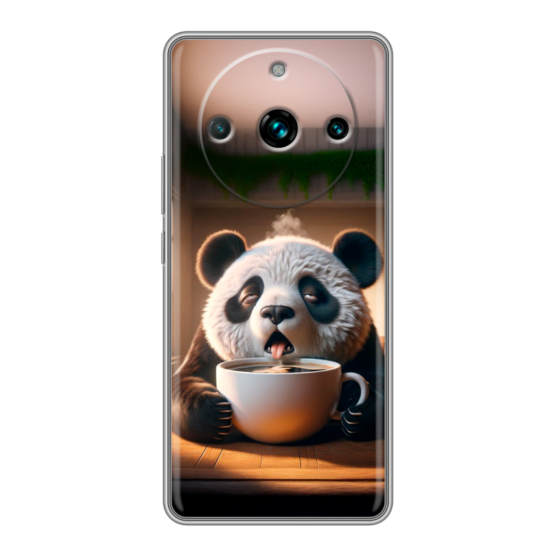Силиконовый чехол на Realme 11 Pro Plus с принтом смешная панда Силиконовый чехол на Realme 11 Pro Plus с принтом смешная панда