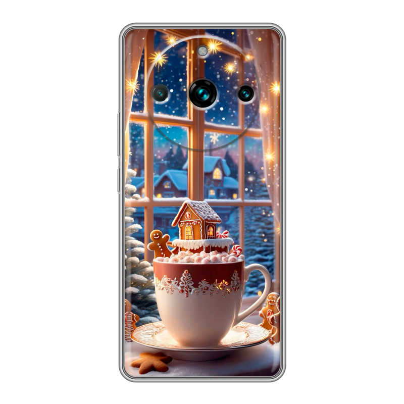 Силиконовый противоударный чехол на Realme 11 Pro Plus с принтом Новый год Силиконовый противоударный чехол на Realme 11 Pro Plus с принтом Новый год