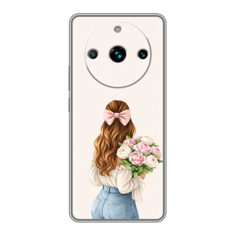 Силиконовый противоударный чехол на Realme 11 Pro Plus с принтом женский Силиконовый противоударный чехол на Realme 11 Pro Plus с принтом женский