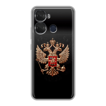 Силиконовый чехол на Itel P40 с принтом Герб России Силиконовый чехол на Itel P40 с принтом Герб России