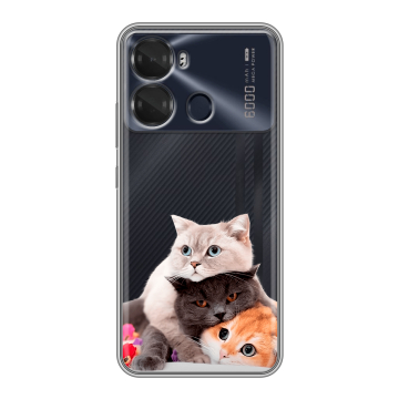 Силиконовый чехол на Itel P40 с принтом Кошки Силиконовый чехол на Itel P40 с принтом Кошки
