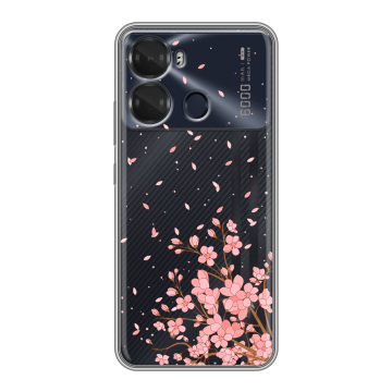 Силиконовый чехол на Itel P40 с принтом Ветка сакуры Силиконовый чехол на Itel P40 с принтом Ветка сакуры