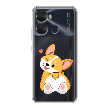 Силиконовый чехол на Itel P40 с принтом Корги Силиконовый чехол на Itel P40 с принтом Корги