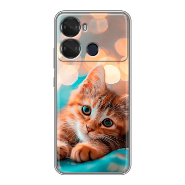 Силиконовый чехол на Itel P40 с принтом котик Силиконовый чехол на Itel P40 с принтом котик