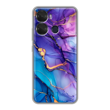 Силиконовый чехол на Itel P40 с принтом синий мрамор Силиконовый чехол на Itel P40 с принтом синий мрамор