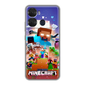 Силиконовый чехол на Itel P40 с принтом Майнкрафт Minecraft Силиконовый чехол на Itel P40 с принтом Майнкрафт Minecraft