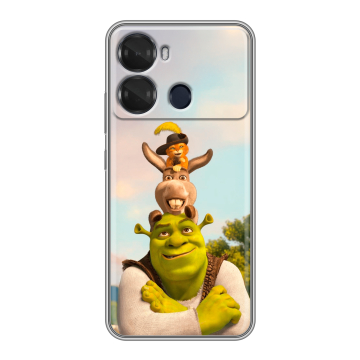 Силиконовый чехол на Itel P40 с принтом Шрек Shrek