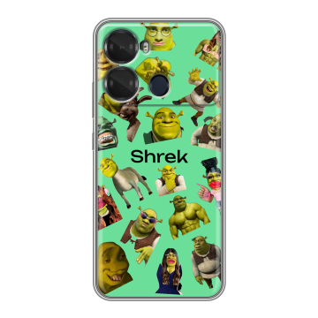 Силиконовый чехол на Itel P40 с принтом Шрек Shrek