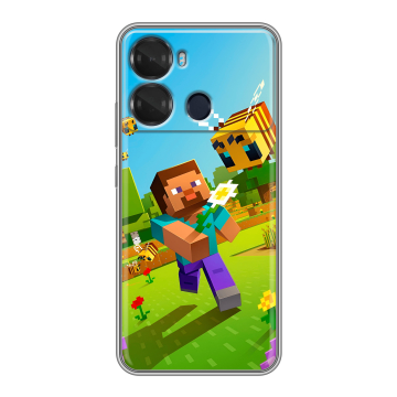 Силиконовый чехол на Itel P40 с принтом Майнкрафт Minecraft Силиконовый чехол на Itel P40 с принтом Майнкрафт Minecraft