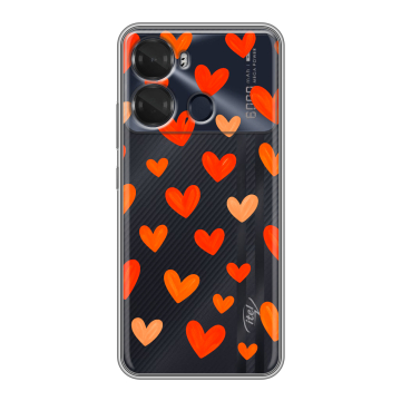 Силиконовый чехол на Itel P40 с принтом Сердечки Силиконовый чехол на Itel P40 с принтом Сердечки