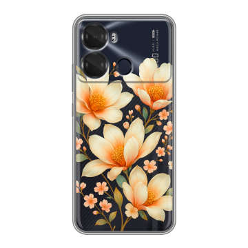 Силиконовый чехол на Itel P40 с принтом Цветы