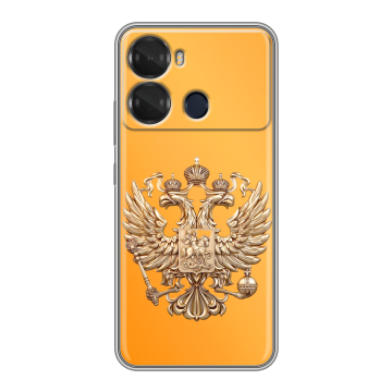 Силиконовый чехол на Itel P40 с принтом Герб Флаг России