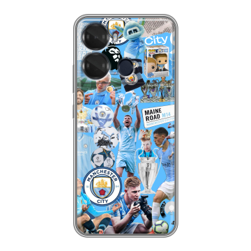 Силиконовый чехол на Itel P40 с принтом Man City Манчестер Сити