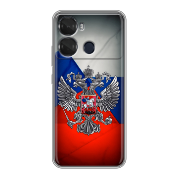 Силиконовый чехол на Itel P40 с принтом Флаг России Силиконовый чехол на Itel P40 с принтом Флаг России
