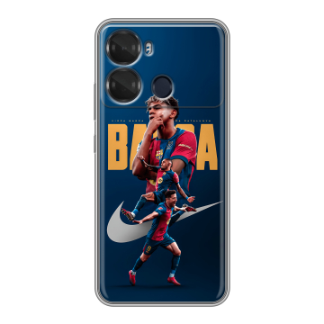 Силиконовый чехол на Itel P40 с принтом Барселона Barca Yamal Силиконовый чехол на Itel P40 с принтом Барселона Barca Yamal