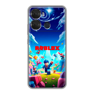 Силиконовый чехол на Itel P40 с принтом Roblox Роблокс