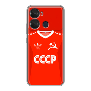 Силиконовый чехол на Itel P40 с принтом Флаг Герб СССР