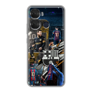 Силиконовый чехол на Itel P40 с принтом Messi Barcelona Силиконовый чехол на Itel P40 с принтом Messi Barcelona